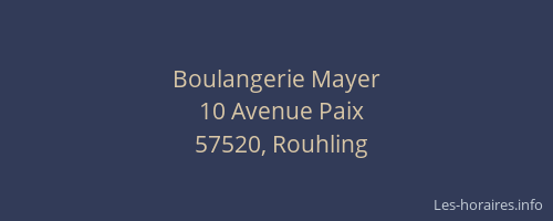 Boulangerie Mayer
