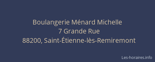 Boulangerie M&eacute;nard Michelle