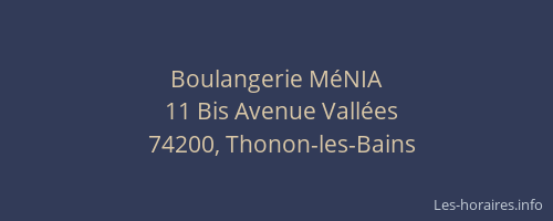Boulangerie M&eacute;NIA