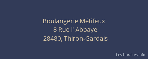 Boulangerie M&eacute;tifeux