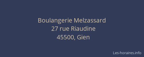Boulangerie Melzassard