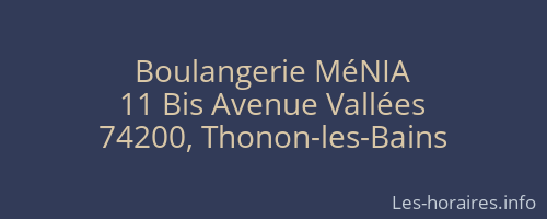 Boulangerie MéNIA