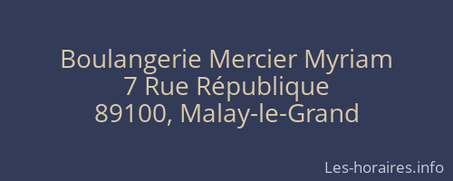Boulangerie Mercier Myriam