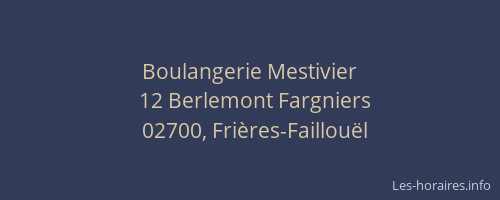 Boulangerie Mestivier