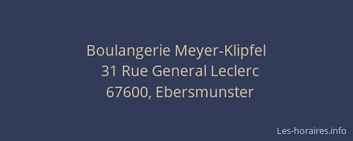 Boulangerie Meyer-Klipfel
