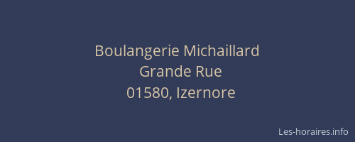 Boulangerie Michaillard