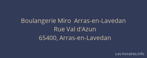 Boulangerie Miro  Arras-en-Lavedan