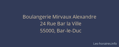 Boulangerie Mirvaux Alexandre