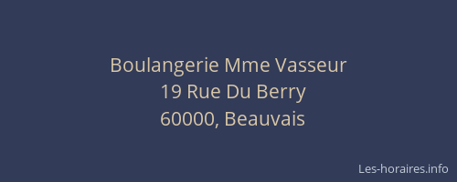 Boulangerie Mme Vasseur