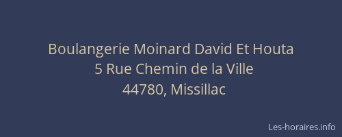Boulangerie Moinard David Et Houta