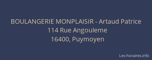 BOULANGERIE MONPLAISIR - Artaud Patrice