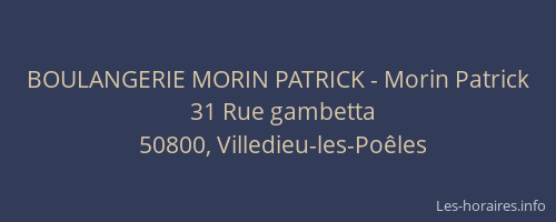 BOULANGERIE MORIN PATRICK - Morin Patrick