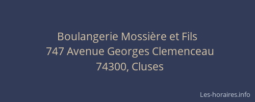 Boulangerie Mossi&egrave;re et Fils