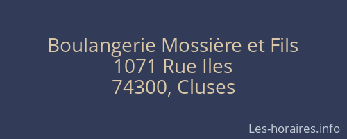 Boulangerie Mossière et Fils