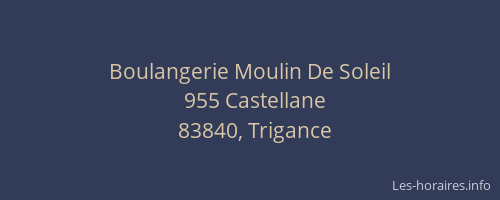 Boulangerie Moulin De Soleil