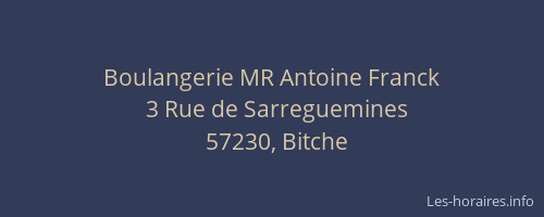 Boulangerie MR Antoine Franck