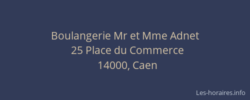 Boulangerie Mr et Mme Adnet
