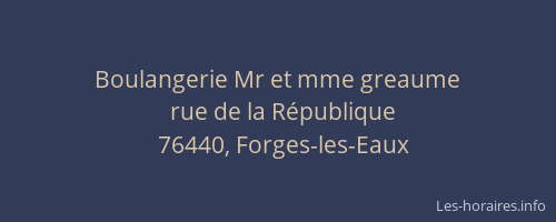 Boulangerie Mr et mme greaume