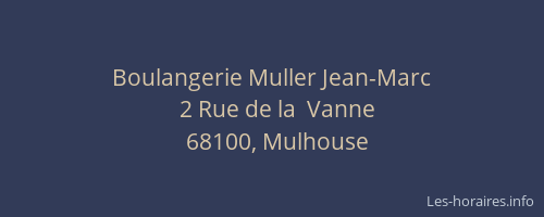 Boulangerie Muller Jean-Marc