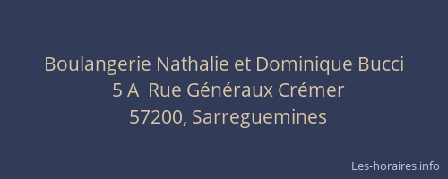 Boulangerie Nathalie et Dominique Bucci