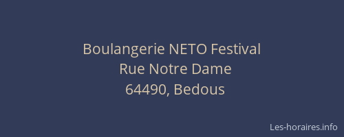 Boulangerie NETO Festival