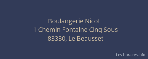 Boulangerie Nicot