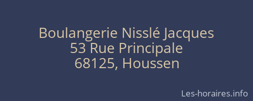 Boulangerie Nisslé Jacques