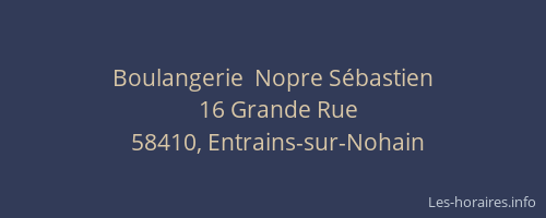Boulangerie  Nopre S&eacute;bastien