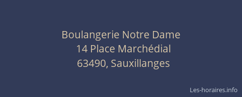Boulangerie Notre Dame