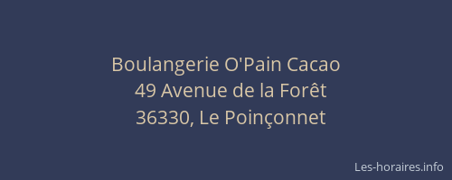 Boulangerie O'Pain Cacao