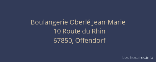 Boulangerie Oberlé Jean-Marie