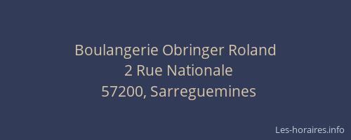 Boulangerie Obringer Roland