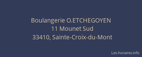 Boulangerie O.ETCHEGOYEN