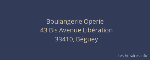 Boulangerie Operie