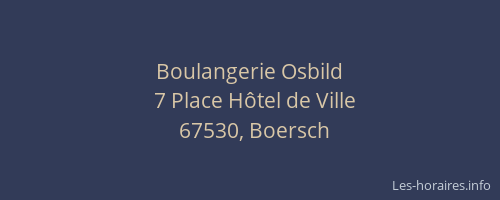 Boulangerie Osbild