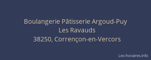 Boulangerie P&acirc;tisserie Argoud-Puy