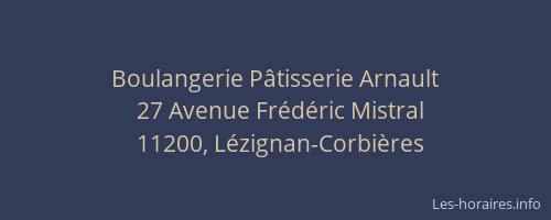 Boulangerie P&acirc;tisserie Arnault