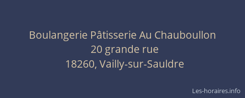 Boulangerie P&acirc;tisserie Au Chauboullon