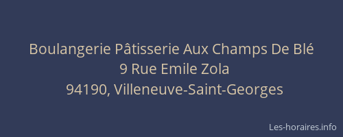 Boulangerie P&acirc;tisserie Aux Champs De Bl&eacute;