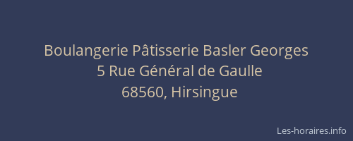 Boulangerie Pâtisserie Basler Georges