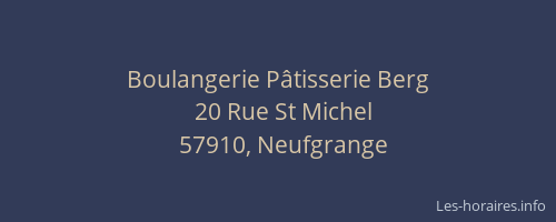 Boulangerie P&acirc;tisserie Berg