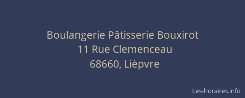 Boulangerie P&acirc;tisserie Bouxirot