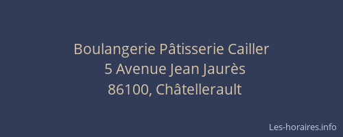 Boulangerie Pâtisserie Cailler