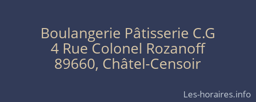 Boulangerie P&acirc;tisserie C.G