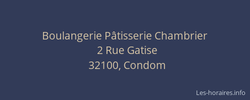 Boulangerie P&acirc;tisserie Chambrier