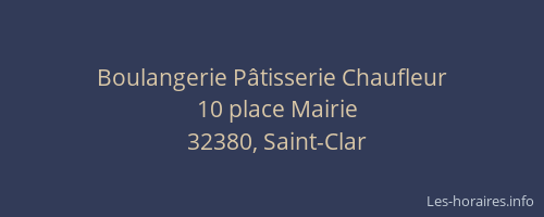 Boulangerie P&acirc;tisserie Chaufleur