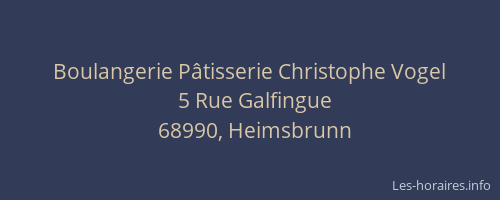 Boulangerie P&acirc;tisserie Christophe Vogel