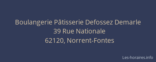 Boulangerie P&acirc;tisserie Defossez Demarle