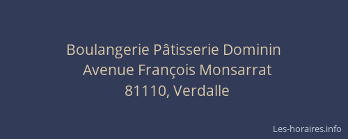 Boulangerie P&acirc;tisserie Dominin