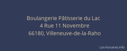 Boulangerie P&acirc;tisserie du Lac
